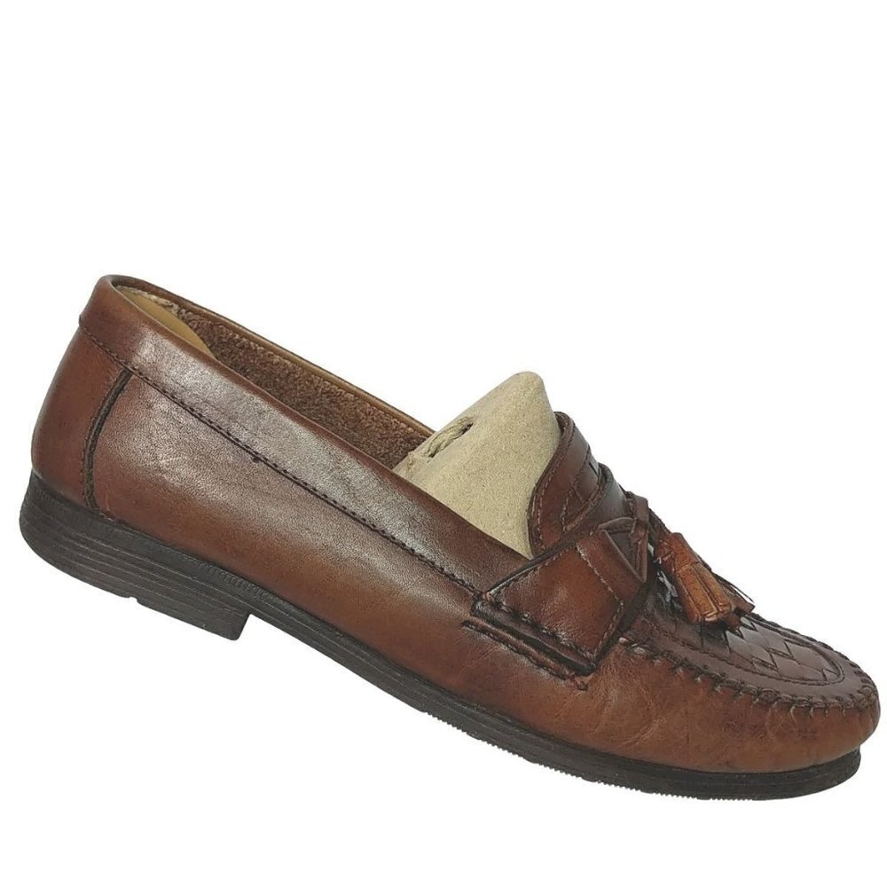 Giorgio Brutini Brown Leather Kiltie Tassel Loafer Shoes 8.5